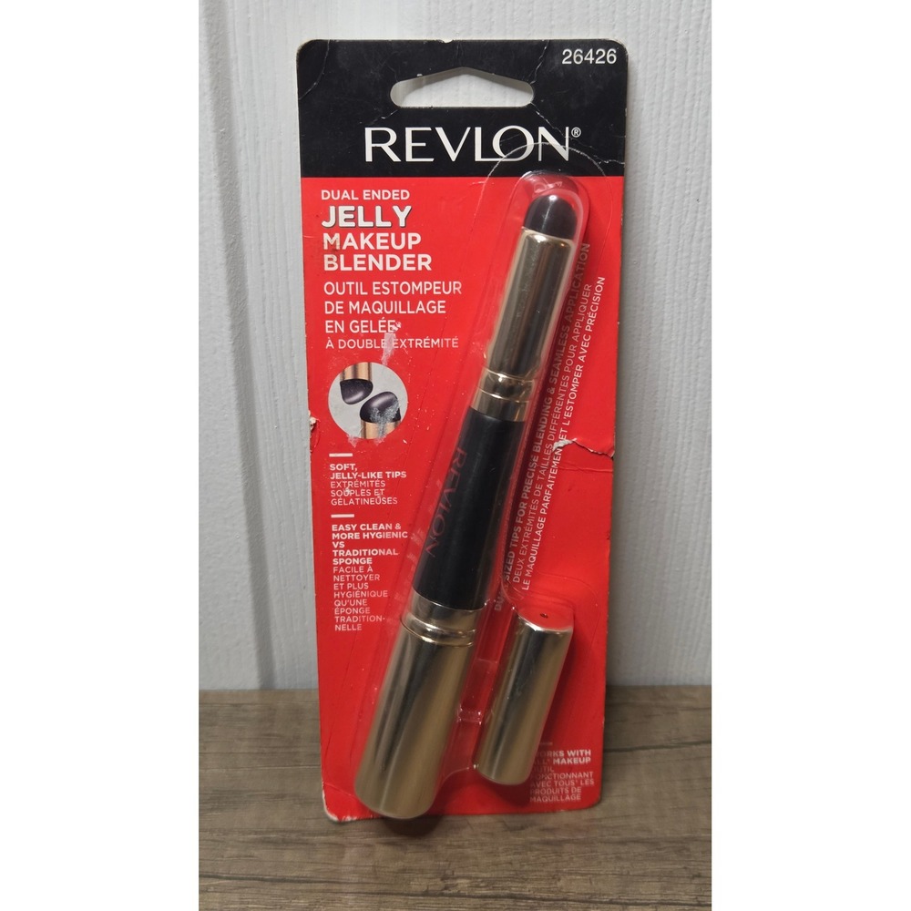 Revlon Dual Ended Jelly Makeup Blender 26426 Gold Black Dual Tip Applicator New
